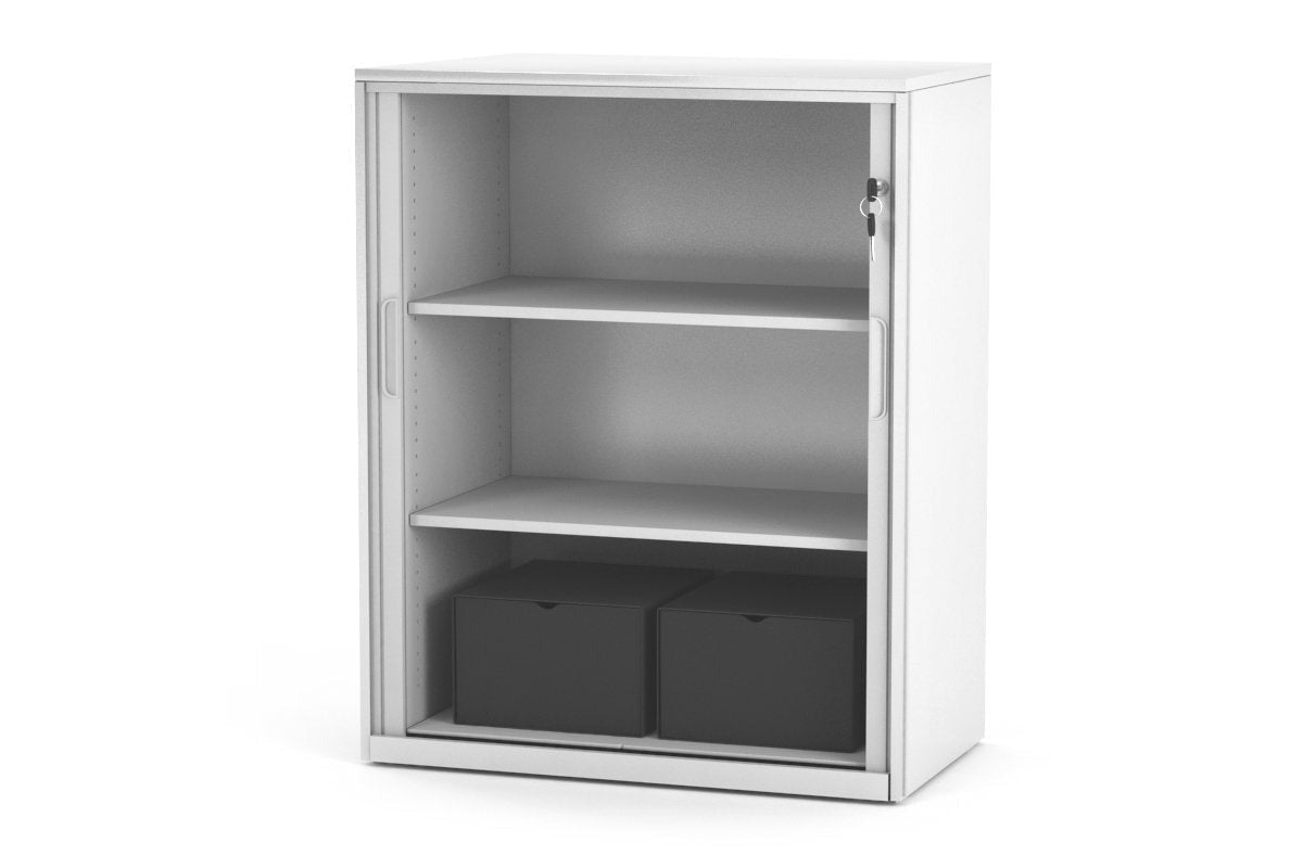 Tambour Sliding Door Storage Cabinet