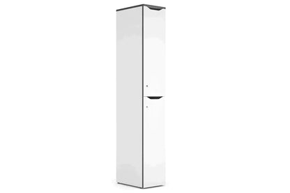 Uniform Melamine Locker White Carcass 4 Tier Door