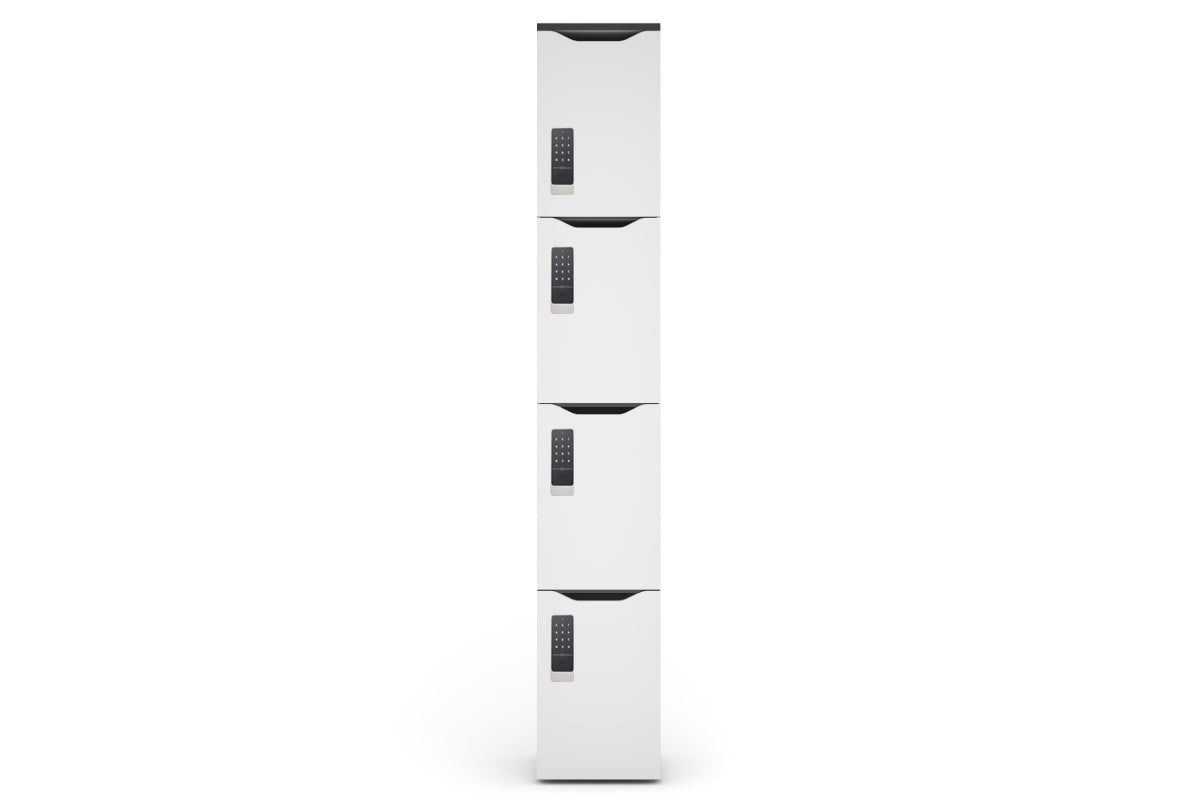 Uniform Melamine Locker White Carcass 4 Tier Door