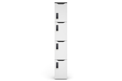 Uniform Melamine Locker White Carcass 4 Tier Door